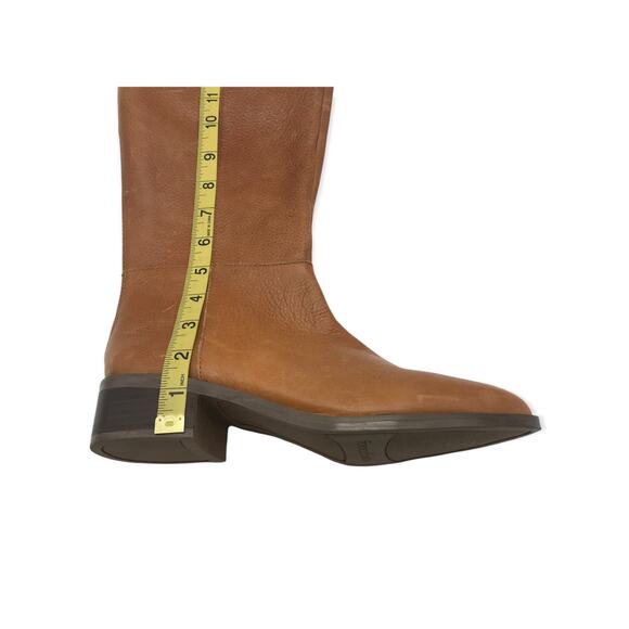 Franco Sarto Womens Daya Riding Boots Brown Leather Pointed Toe Zip 7 M New - Picture 6 of 11